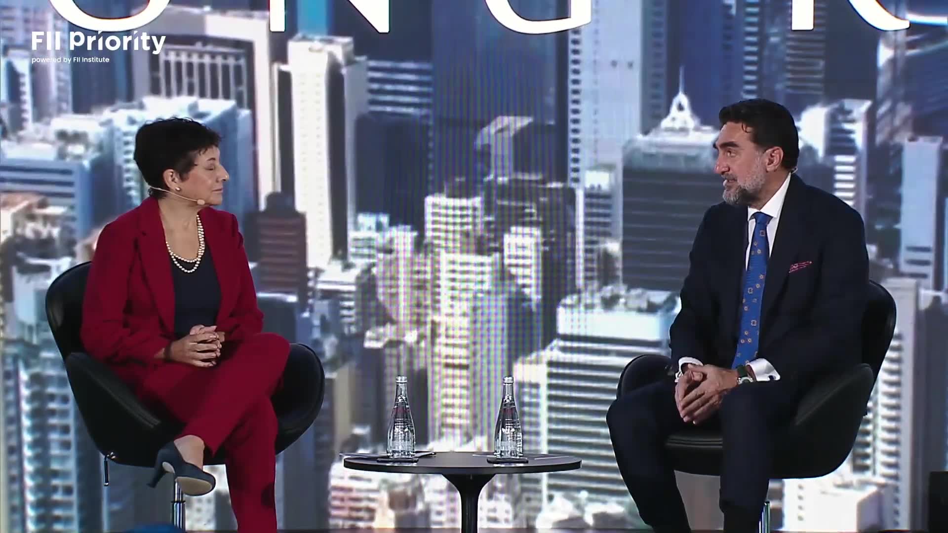 H.E. Yasir Al-Rumayyan with Ruth Shapiro on Humanity's Priorities FII PRIORITY Hong Kong