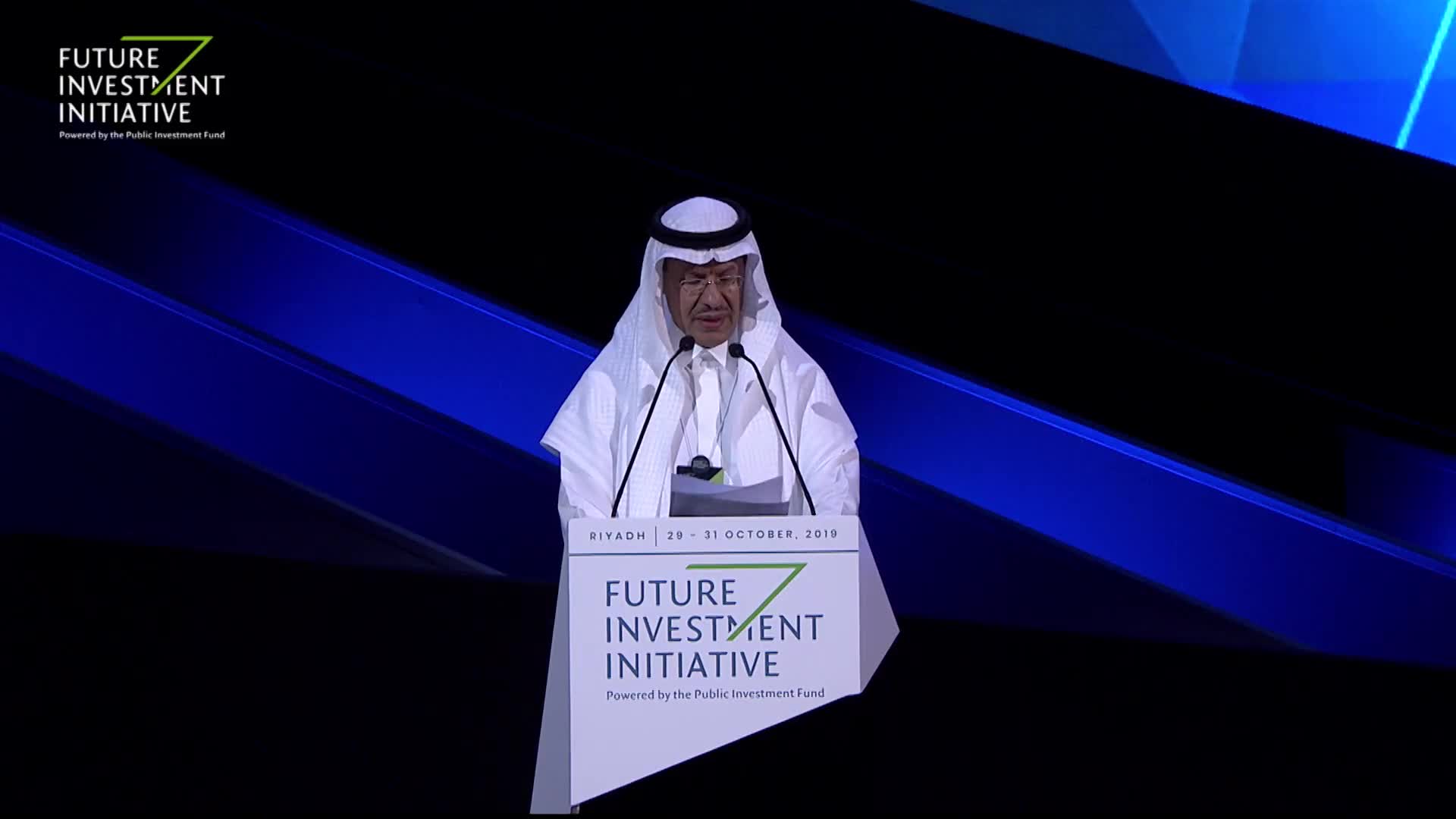 HRH Prince Abdulaziz bin Salman on the
 energy sector  Future Investment Initiative
 2019  Day 2